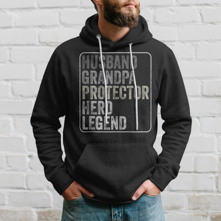 Husband Grandpa Protector Hero Legend Fathers Day Dad Hoodie Gifts for Him