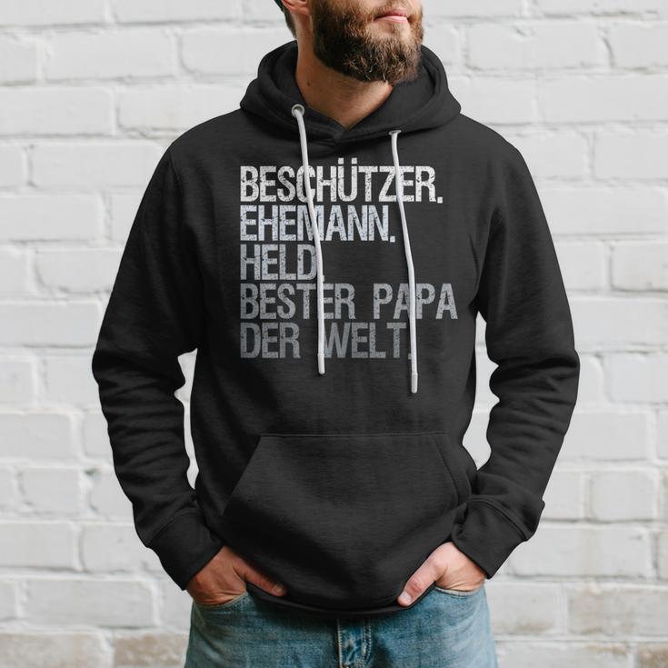 Husband Papa Protector Hoodie Geschenke für Ihn