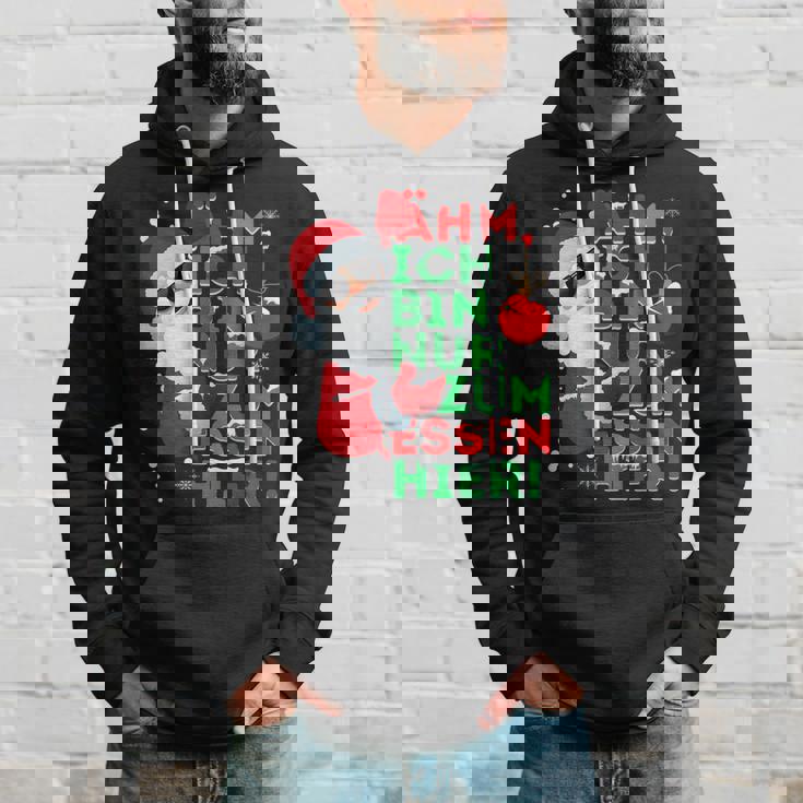 Ich Bin Nur Zum Essen Hier Hoodie, Santa Claus Motiv für Frohe Weihnachten Geschenke für Ihn