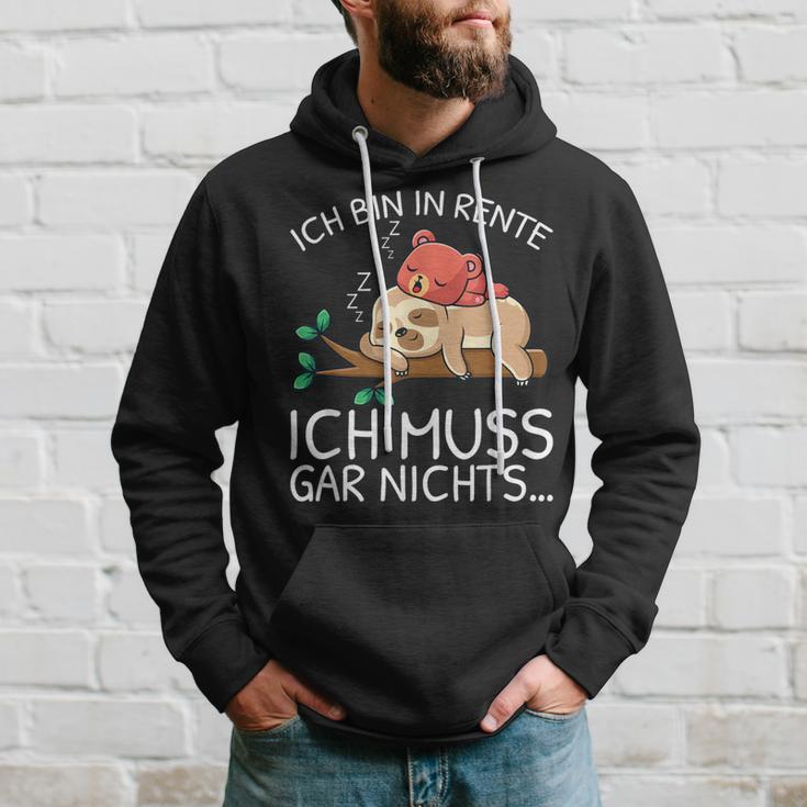 Ich Bin In Rente Ich Muss Gar Nichts Faultier German Hoodie Geschenke für Ihn