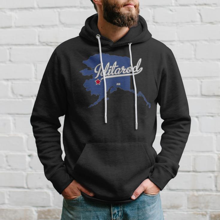 Iditarod Alaska Ak Map Hoodie Gifts for Him