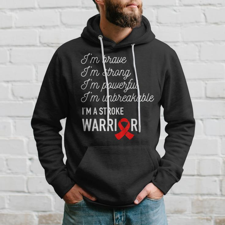I'm Brave Strong Powerful Stroke Warrior Hoodie Gifts for Him
