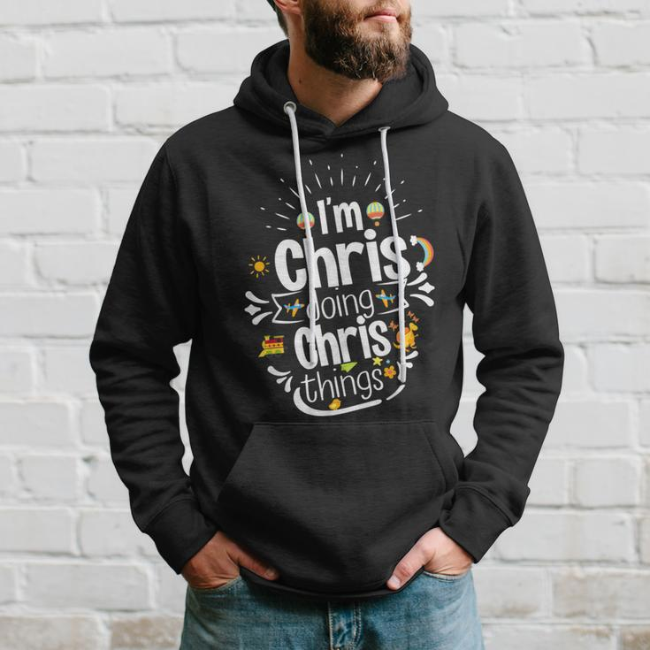 I'm Chris Doing Chris Things XmasBirthday Holiday Hoodie Gifts for Him
