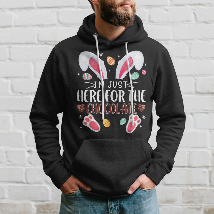 I'm Just Here For The Chocolate Cute Bunny Easter Hoodie Gifts for Him