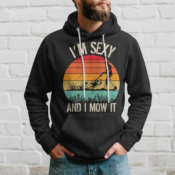 I'm Sexy And I Mow It Gardening Sunset Vintage Hoodie Gifts for Him