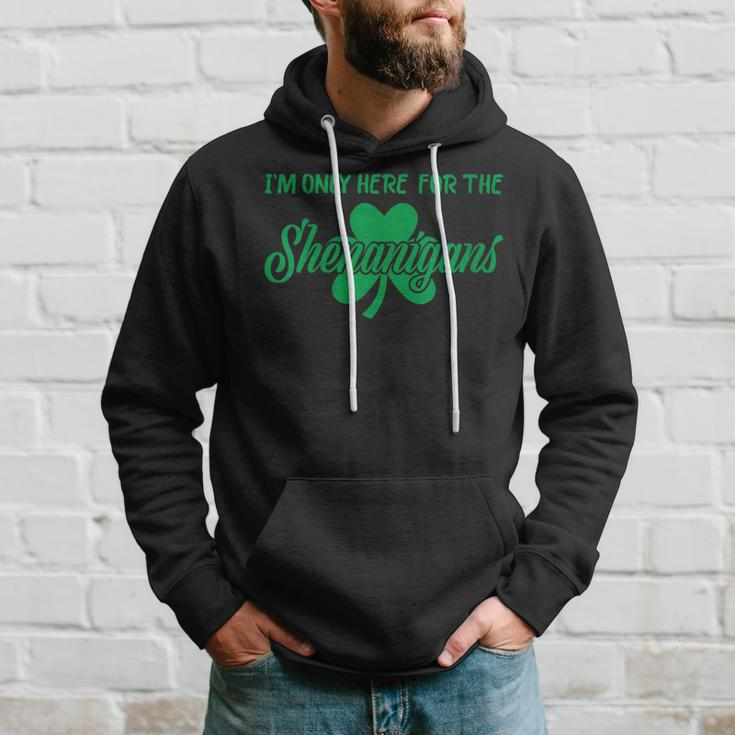 I'm Only Here For The Shenanigans Retro St Patrick's Day Hoodie Gifts for Him