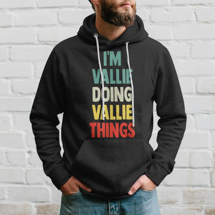 I'm Vallie Doing Vallie Things Fun Personalized Name Vallie Hoodie Gifts for Him