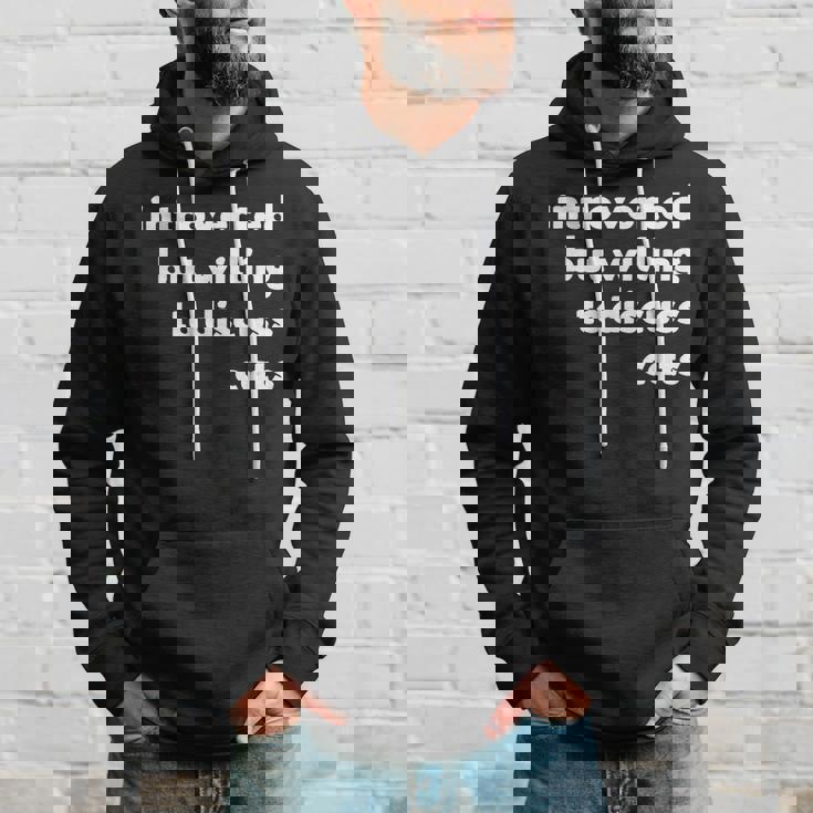 Introverted But Willing To Discuss Cats Hoodie Gifts for Him