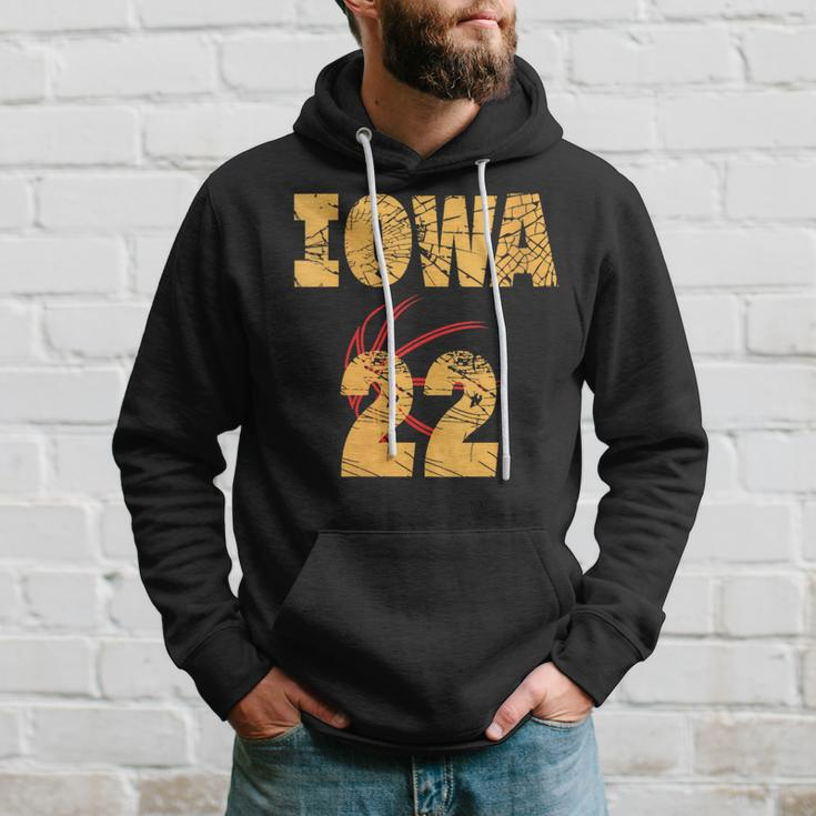 Iowa 22 Golden Yellow Sports Team Jersey Number Hoodie Gifts for Him