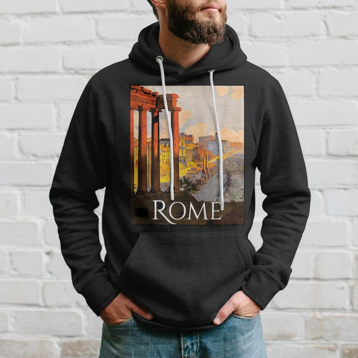 Italy Rome SouvenirVintage Travel Poster Graphic Hoodie Gifts for Him