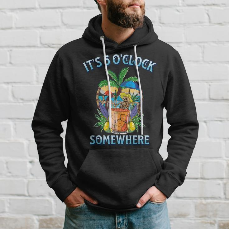 It's 5 O’Clock Somewhere Summer Retro Sunset Drinking Hoodie Gifts for Him