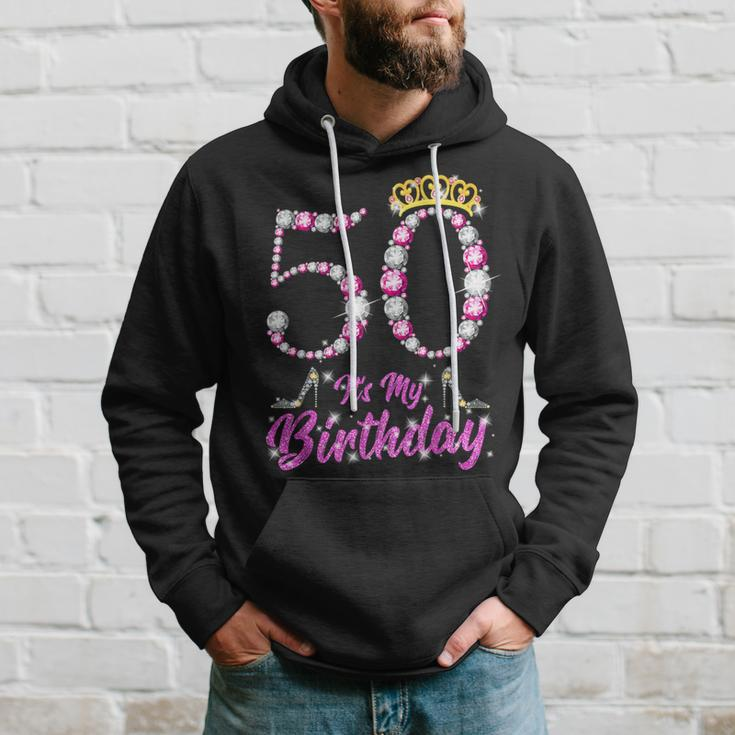 It's My 50Th Birthday Queen Tiara Shoes 50 Yrs Old Bday Hoodie Gifts for Him