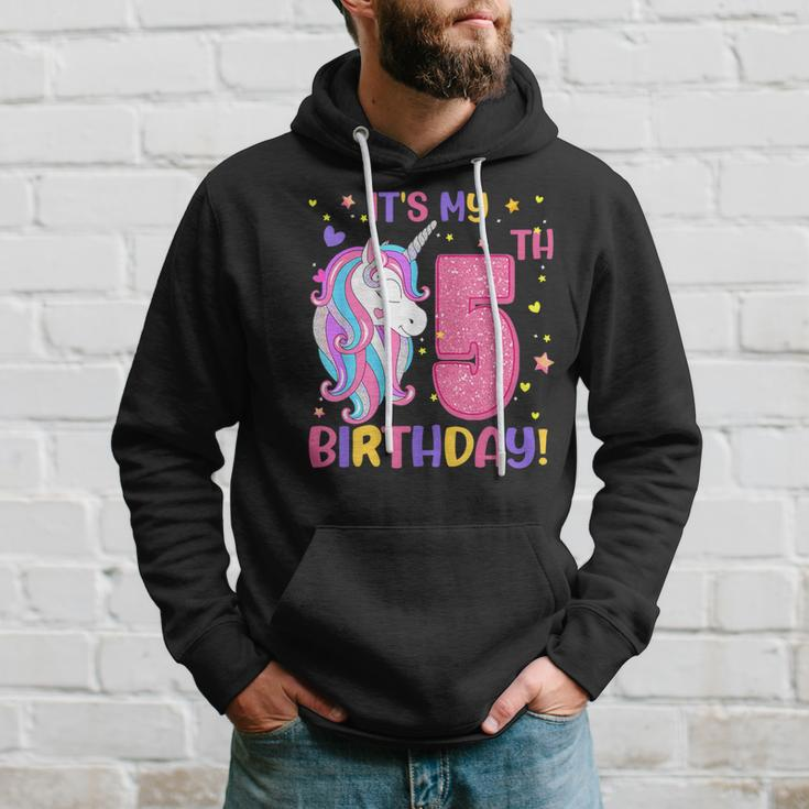 It's My 5Th Birthday Unicorn Girls 5 Year Old Hoodie Gifts for Him