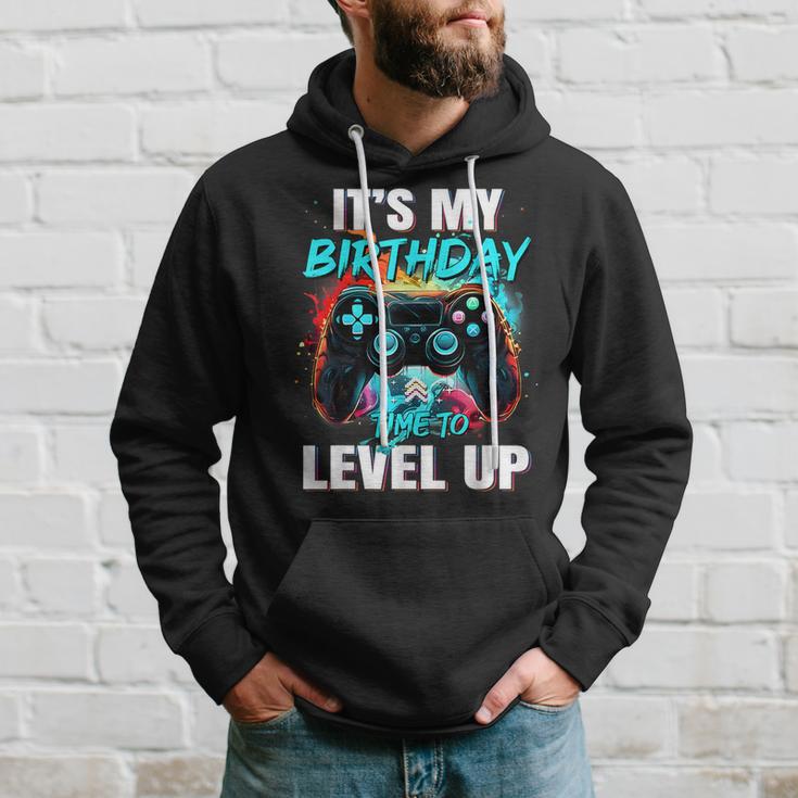 It's My Birthday Boy Time To Level Up Video Game Birthday Hoodie Gifts for Him