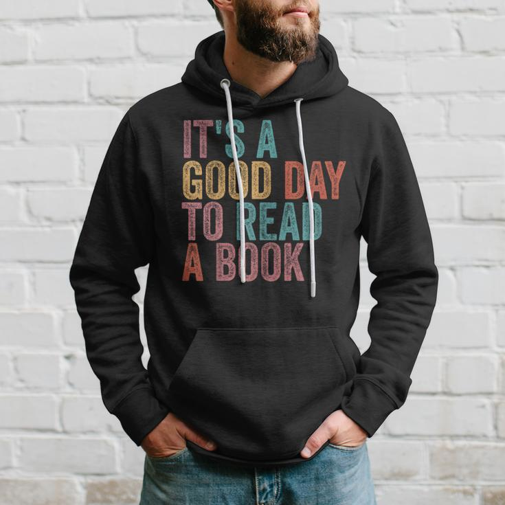 It's A Good Day To Read A Book Retro Vintage Hoodie Gifts for Him