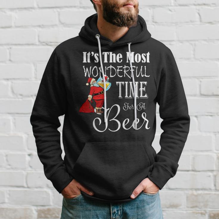 It's The Most Wonderful Time For A Beer Christmas Santa Hat Hoodie Gifts for Him