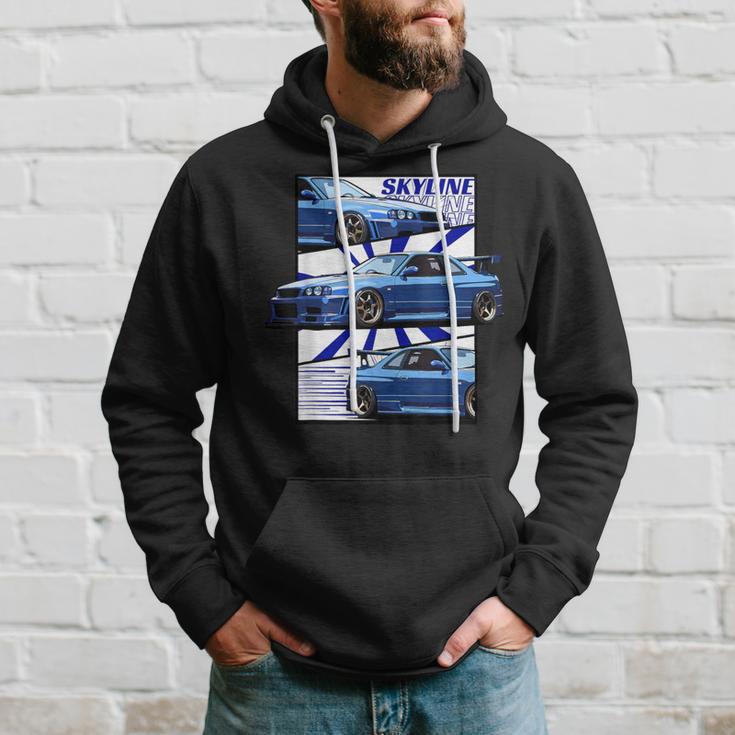 Jdm R34 Motorsport Car Drift Sky Line Car Comic Style Japan Hoodie Gifts for Him