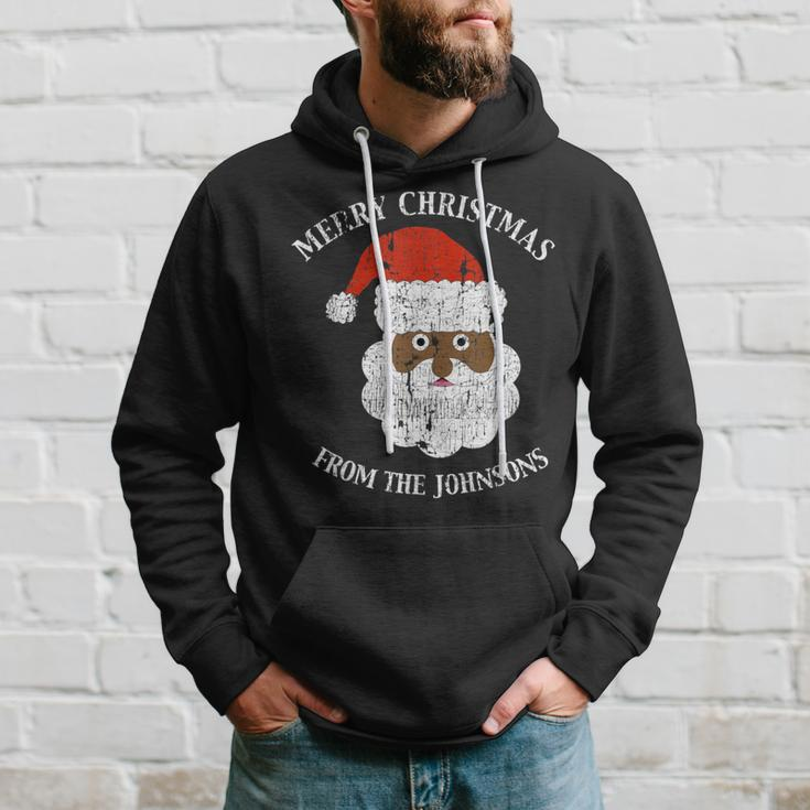 Johnson Family Last Name Surname Santa Merry Christmas Hoodie Gifts for Him