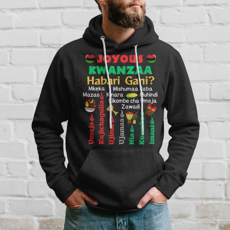 Joyous Kwanza Habari Gani African American Cultural Festival Hoodie Gifts for Him