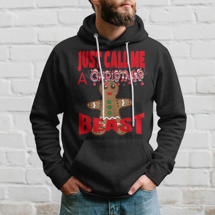 Just Call A Christmas Beast With Cute Ginger Bread Cookie Hoodie Gifts for Him