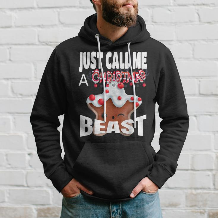 Just Call A Christmas Beast Cute Ginger Bread Star Cookie Hoodie Gifts for Him