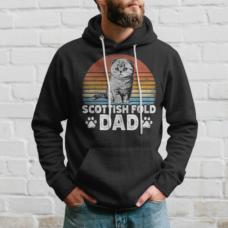 Katzenbesitzer Katzen Papa Retro Scottish Fold Dad Kapuzenpullover Geschenke für Ihn