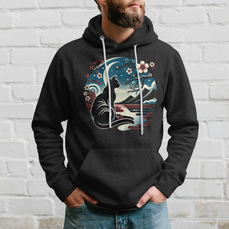 Kawaii Cat Anime Japanese Retro Cat Hoodie Gifts for Him
