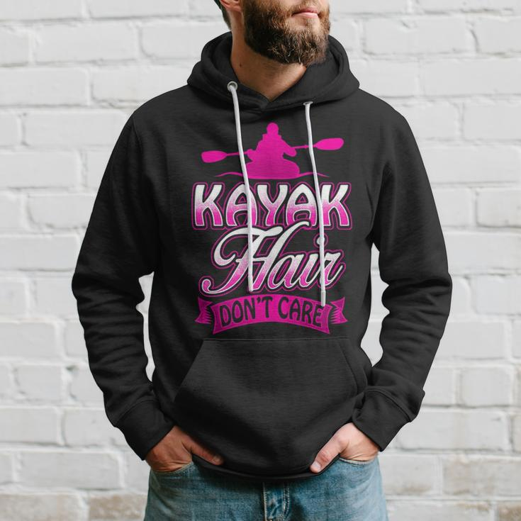 Kayak Hair Don't Care Kayakers Kayaking Hoodie Gifts for Him
