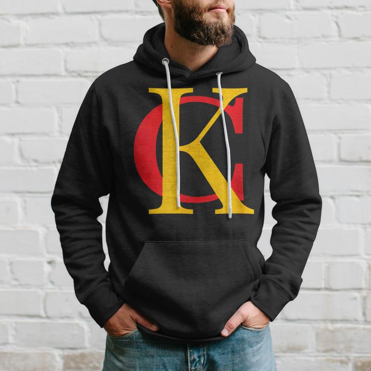 Kc Kansas City Red Yellow & Black Kc Classic Kc Initials Hoodie Gifts for Him