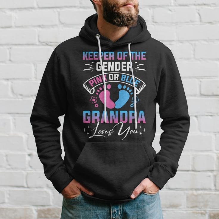Keeper Of The Gender Pink Or Blue Grandpa Loves You Hoodie Gifts for Him