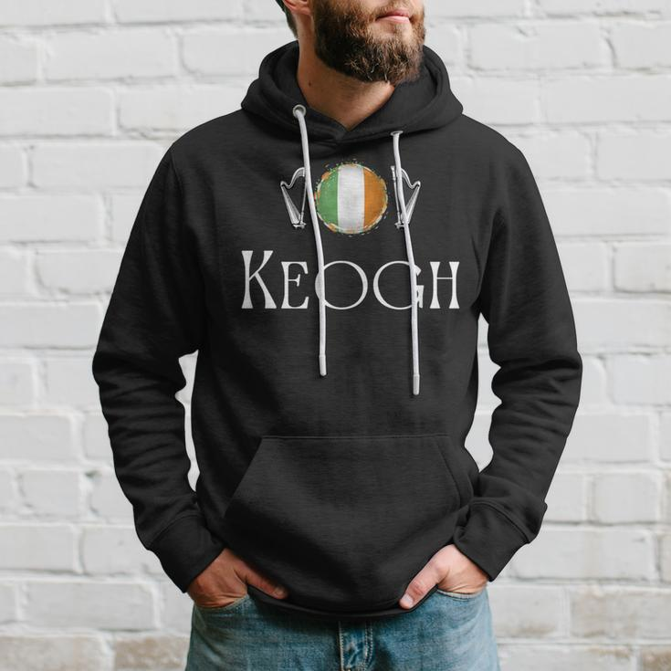 Keogh Surname Irish Family Name Heraldic Flag Harp Hoodie Gifts for Him