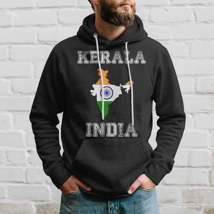 Kerala India Vintage India Flag Map Hoodie Gifts for Him