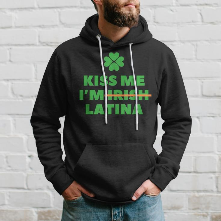 Kiss Me I'm Irish Latina Quote Cool St Patrick's Day Hoodie Gifts for Him