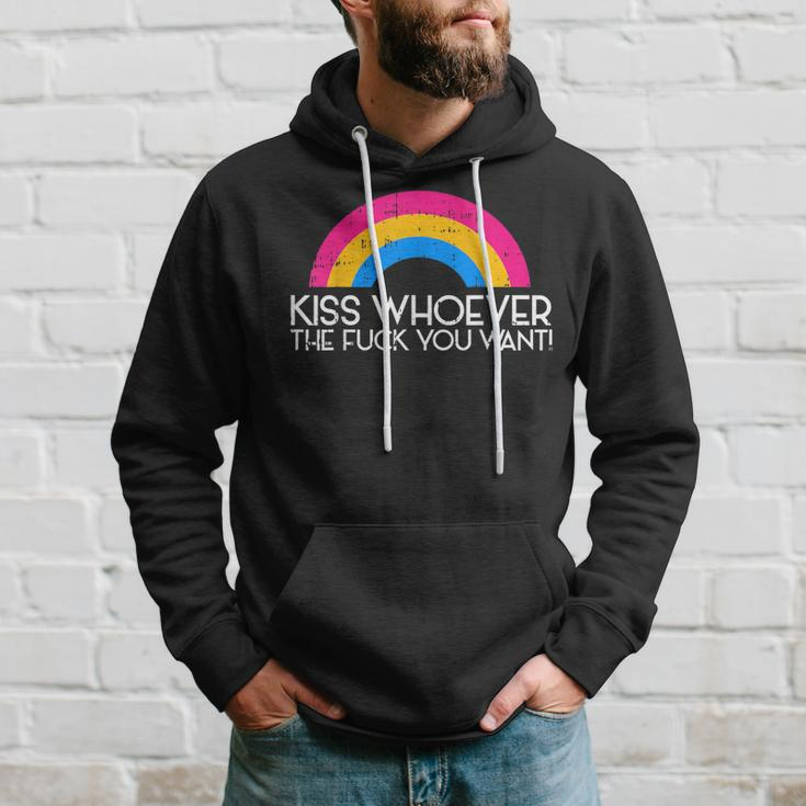 Kiss Whoever The F You Want Pan Pansexual Lgbt Ally Hoodie Gifts for Him