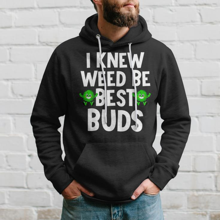 I Knew Weed Be Best Buds Father's Day Dad Son Matching Hoodie Gifts for Him