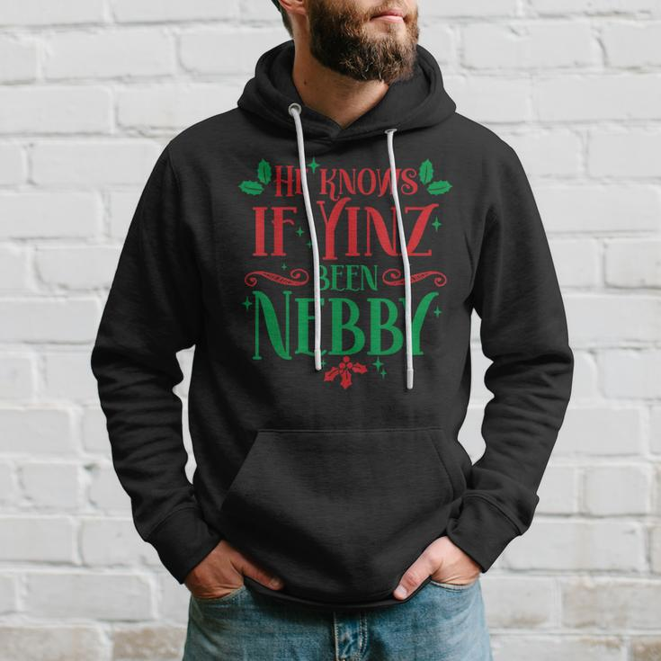 He Knows If Yinz Been Nebby Pittsburgh Pennsylvania Yinzer Hoodie Gifts for Him