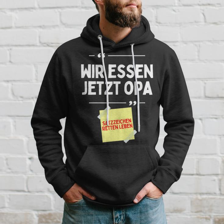 Komm Wir Essen Opa Punctuation Mark Comma Sayings Kapuzenpullover Geschenke für Ihn