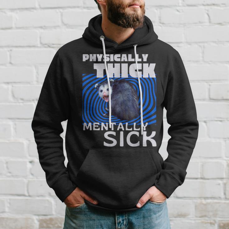 Körperlich Dickes Psychisch Krankes Opossum Mental Health Meme Kapuzenpullover Geschenke für Ihn