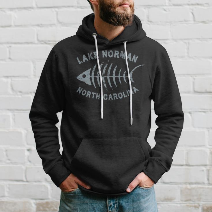 Lake Norman Lkn North Carolina Fishbone Distressed Cool Hoodie Gifts for Him