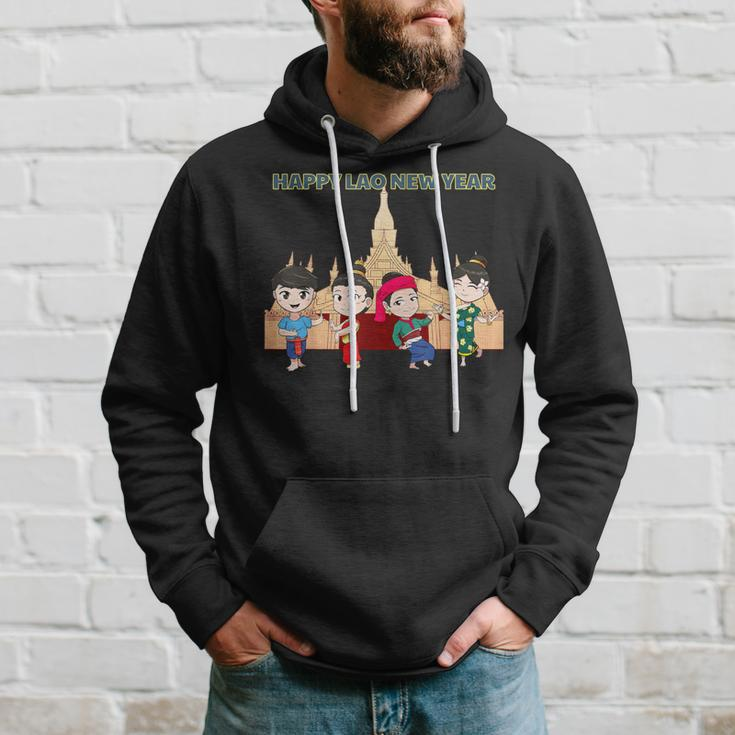 Laos Lao Laotian Flag Happy Lao New Year Pim Mai Lao Hoodie Gifts for Him