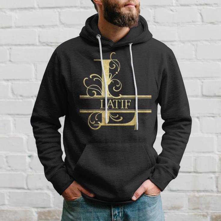 Latif Hoodie mit Goldenem Ornament-Design, Personalisiert Geschenke für Ihn