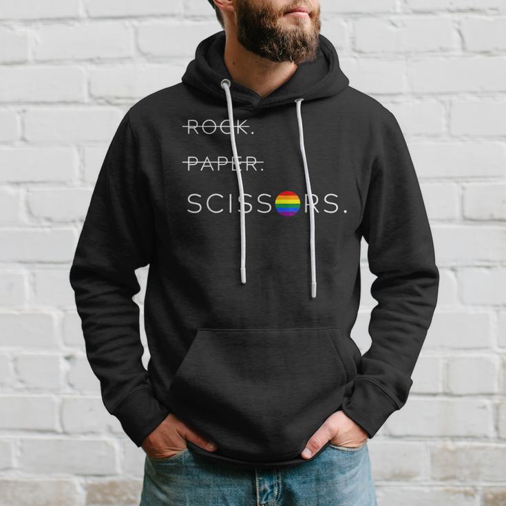 Lesbian Lgbt Pride Apparel Rock Paper Scissors Hoodie Gifts for Him