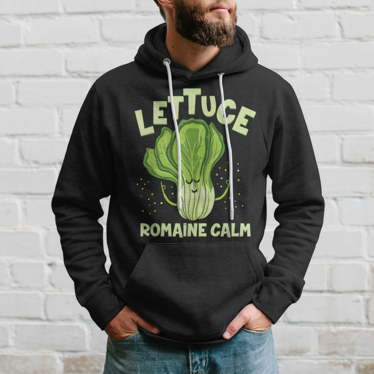 Lettuce Romaine Calm Mindfulness Vegan Yoga Lover Yogi Joke Hoodie Gifts for Him