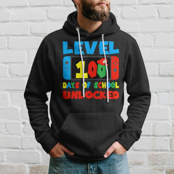 Level 100 Days Of School Unlocked Video Games Boys Gamer Hoodie Gifts for Him