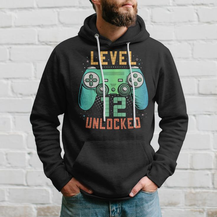 Level 12 Unlocked 12Th Birthday Gamer 12 Year Old Boys Hoodie Gifts for Him