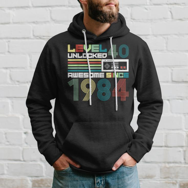 Level 40 Unlocked Since 1984 Video Gamer 40Th Birthday Hoodie Gifts for Him