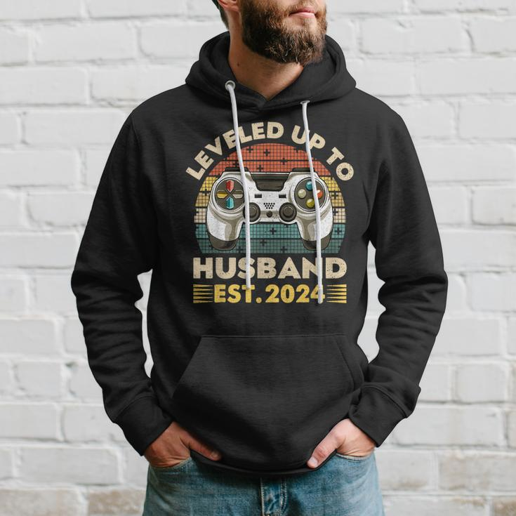 I Leveled Up To Husband Est 2024 Promoted To Hubby Groom Hoodie Gifts for Him