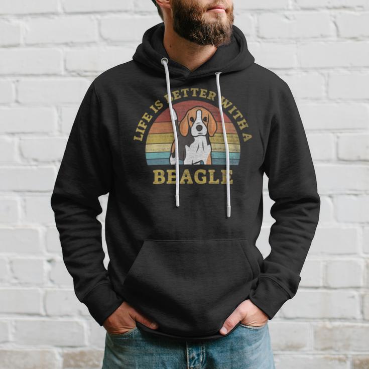 Life Is Better With A Beagle Vintage Dog Puppy Lover Hoodie Gifts for Him