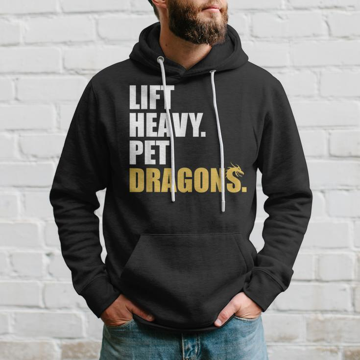 Lift Heavy Pet Dragons Vintage Weightlifting Deadlift Hoodie Gifts for Him
