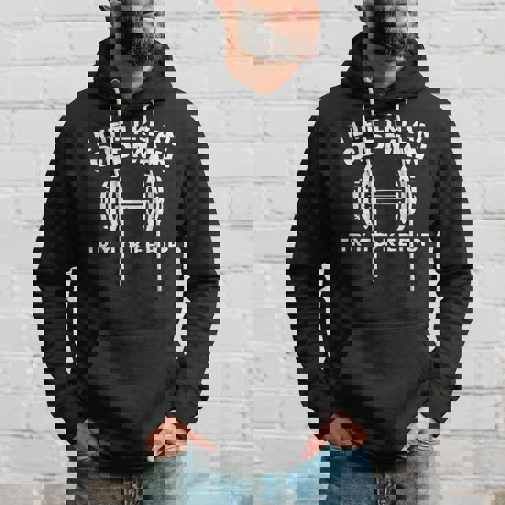 I Lift Like An Old Man Try To Keep Up Workout Weightlifting Hoodie Gifts for Him